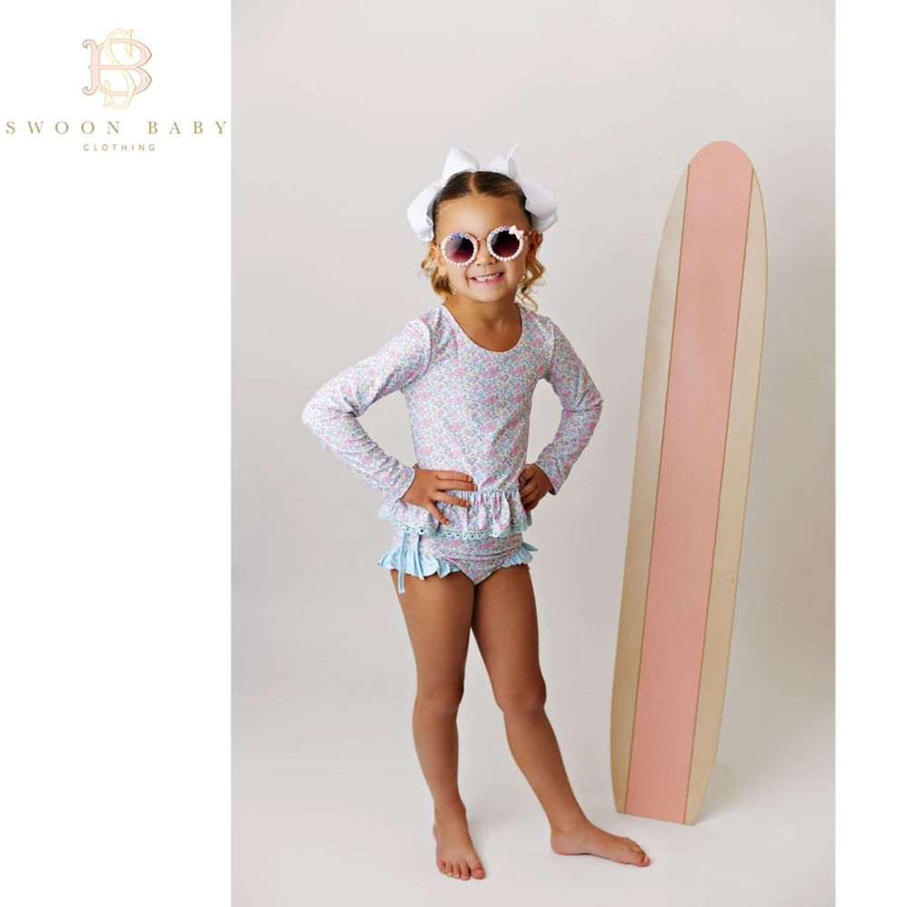 Swoon Baby Clothing Joyful Spring 2Pc Rashguard Swimmy Style Swimsuit